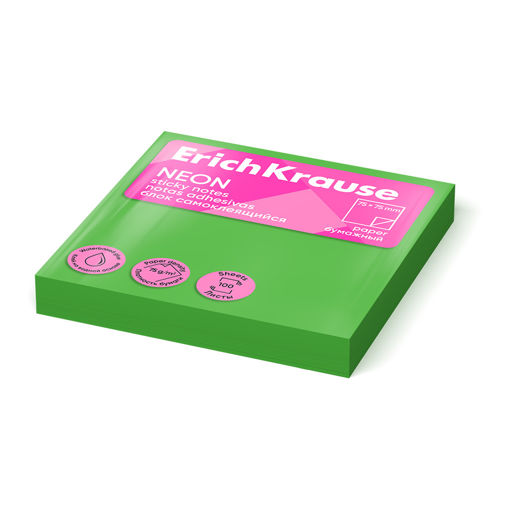 Picture of EK STICKY NOTES NEON 75X75MM GREEN